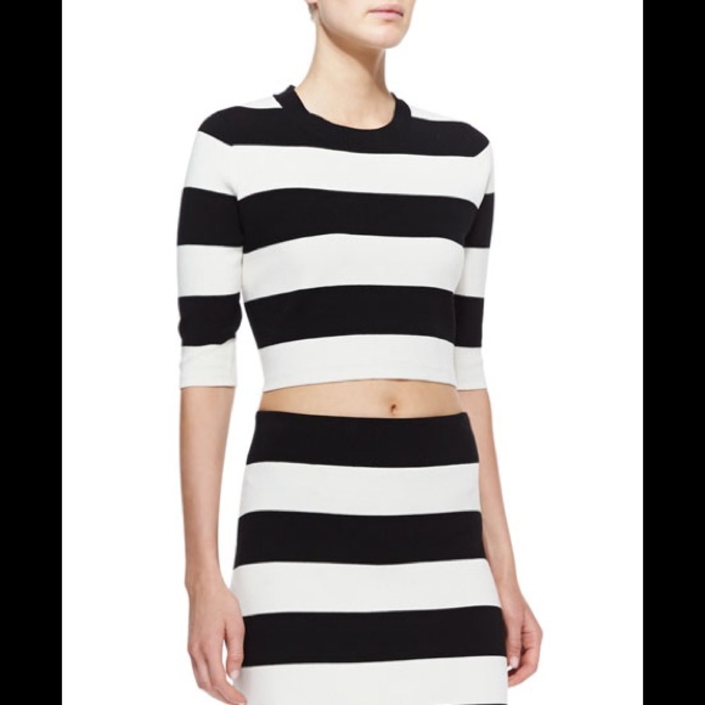 Theory Prosecco Harmona S striped crop top